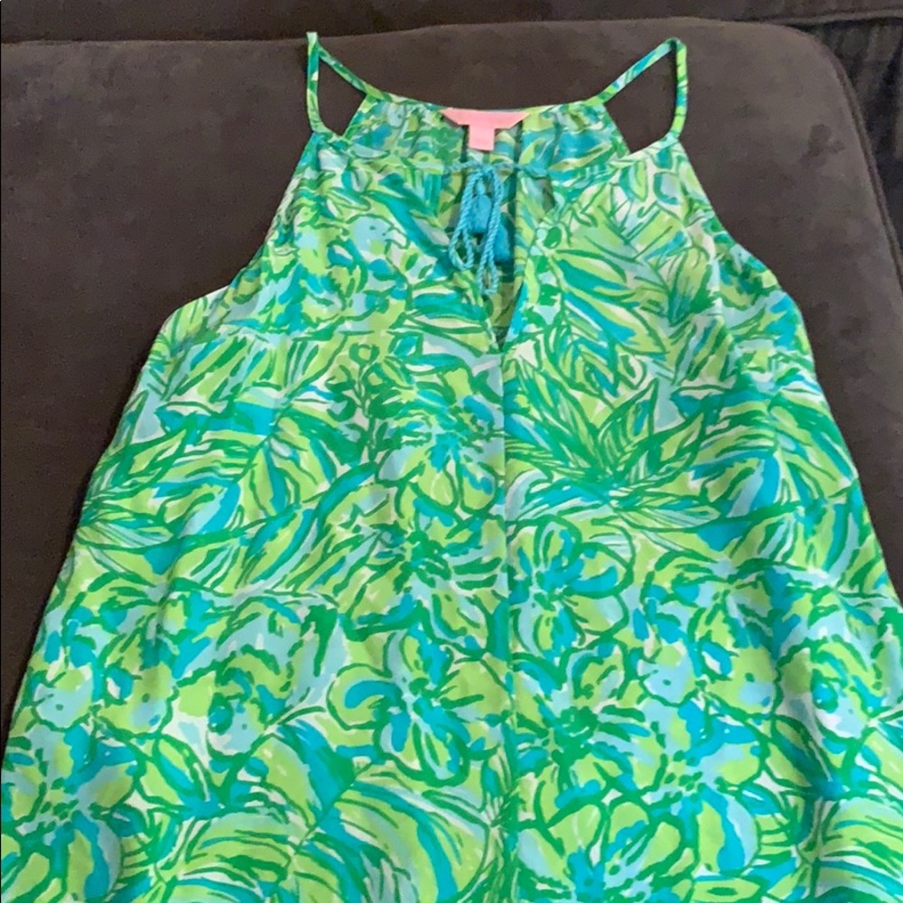 Lilly pulitzer blue and green halter top size M